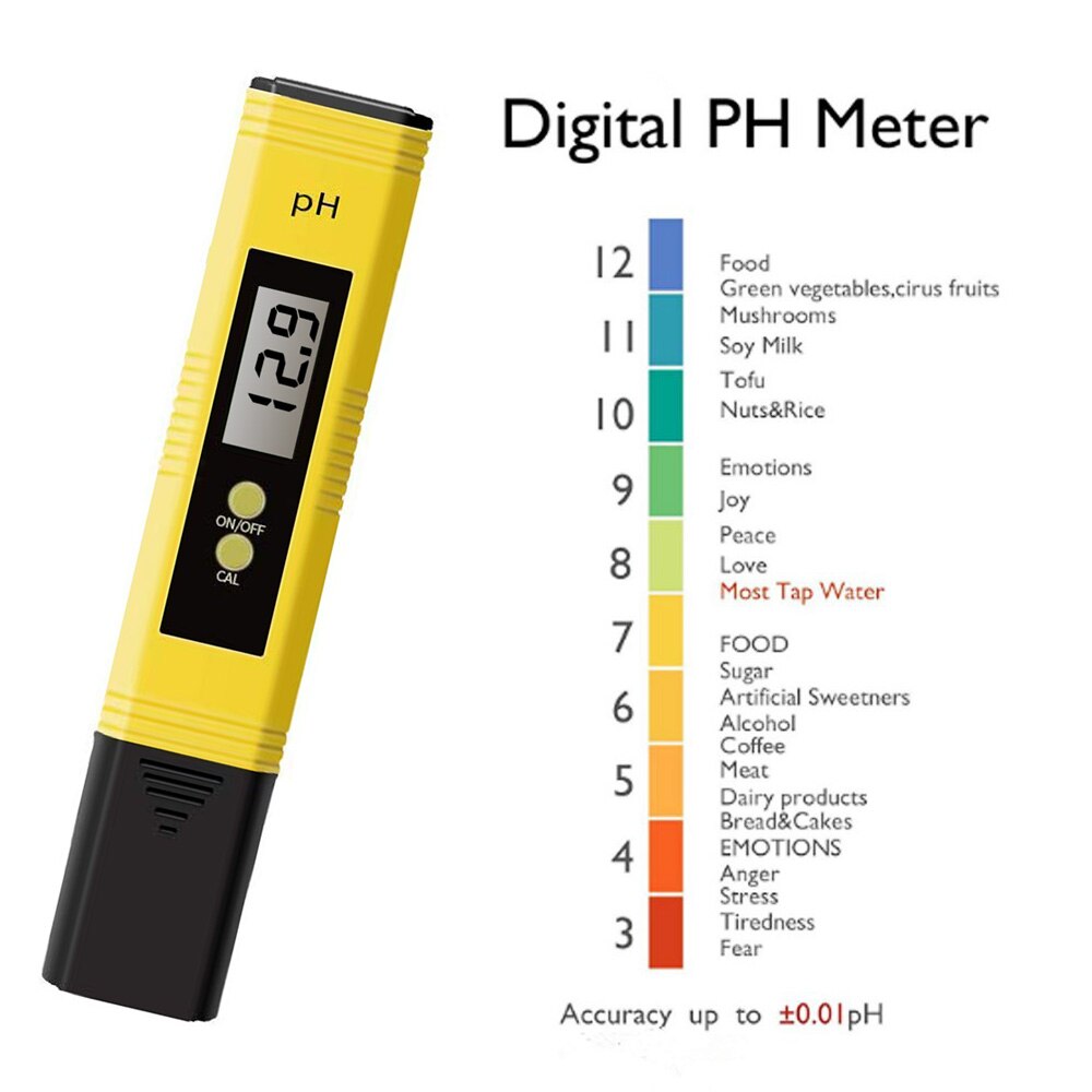 Digital LCD PH Meter Pen of Tester Water Purity Test Tool Accuracy 0.1 Aquarium Pool Water Wine Automatic Calibration