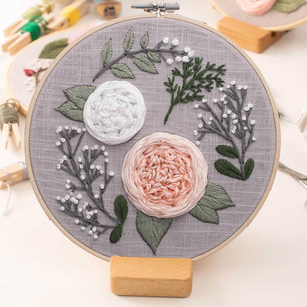 Bastidor Para punzón, herramientas de costura, ornamento, Kits de manualidades de costura, hilo de aguja, aro de bordado, Kits de bordado DIY: 11