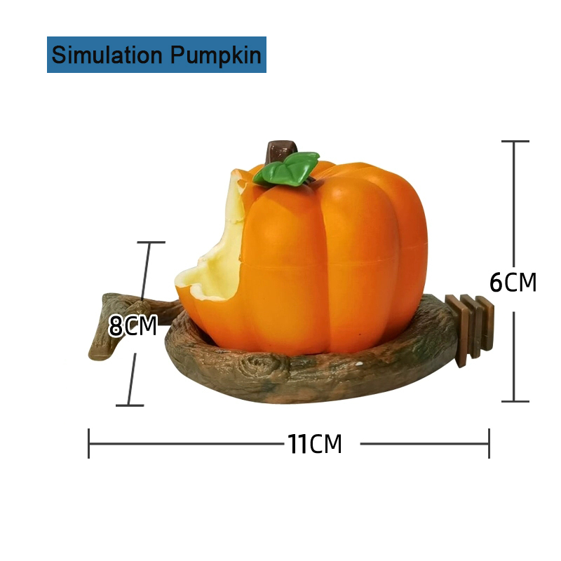 Comedero para aves, alimentador de frutas para loros, forma de fruta simulada, cuenco de Material plástico, caja de comida para naranja/granada: Pumpkin