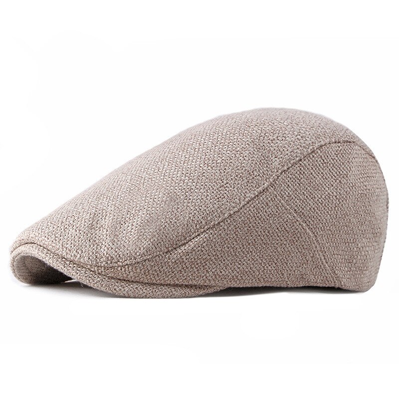 Lente Zomer Katoen Effen Kleur Newsboy Caps Platte Pet Mannen En Vrouwen Schilder Baret Hoeden 15: dark beige