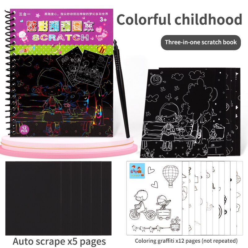 Una varietà di stili Magic Rainbow Art Paper Card set up graffiti template disegno stick fai da te arte pittura giocattoli palestra per bambini: Childhood