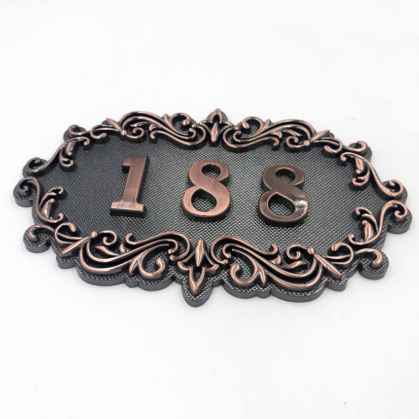 Huis Nummer; Europese stijl Deur Teken; Gate Nummer; Maatwerk; 3 tot 4 nummers; Appartement, huis, Hotel, Villa deur plaat,