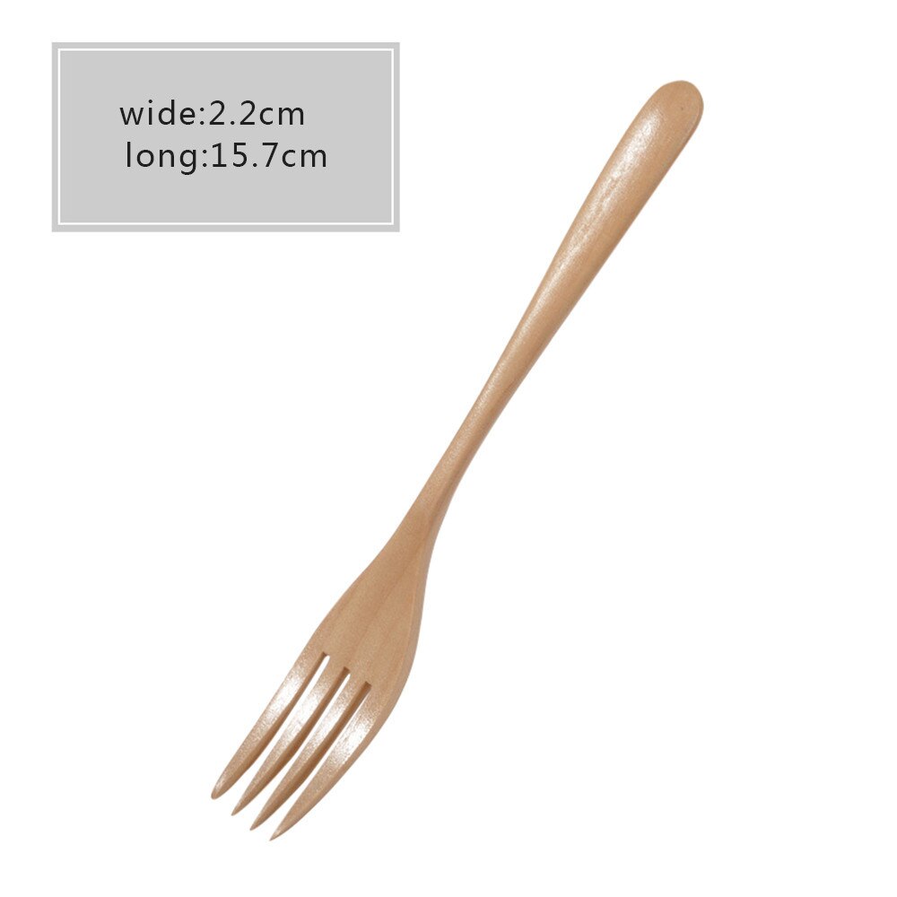 Tenedor de madera, Utensilio de cocina de bambú, herramientas para sopa, cuchara de té, vajilla, utensilios de cocina, utensilios de cocina, suministros