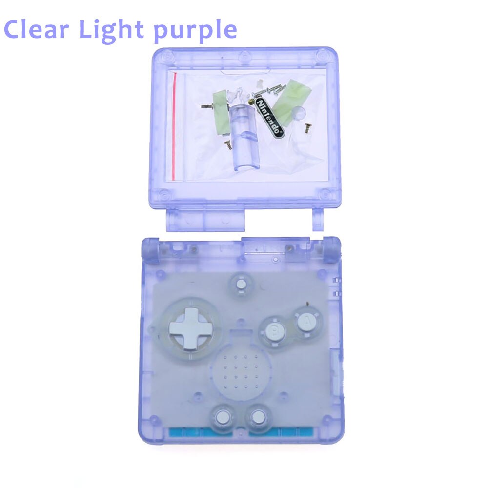 JCD 12Color Transparent Clear Color For GBA SP Replacement Housing Shell Cover Case For Nintendo GameBoy Advance SP: Clear Light Purple