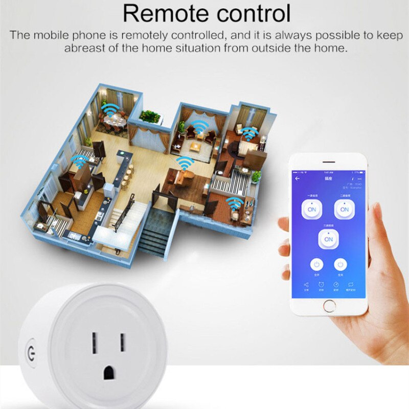 EWeLink WiFi Smart Socket Phone Switch Timing Plug Voice Control Socket US Standard Socket Without Metering Function For Alexa
