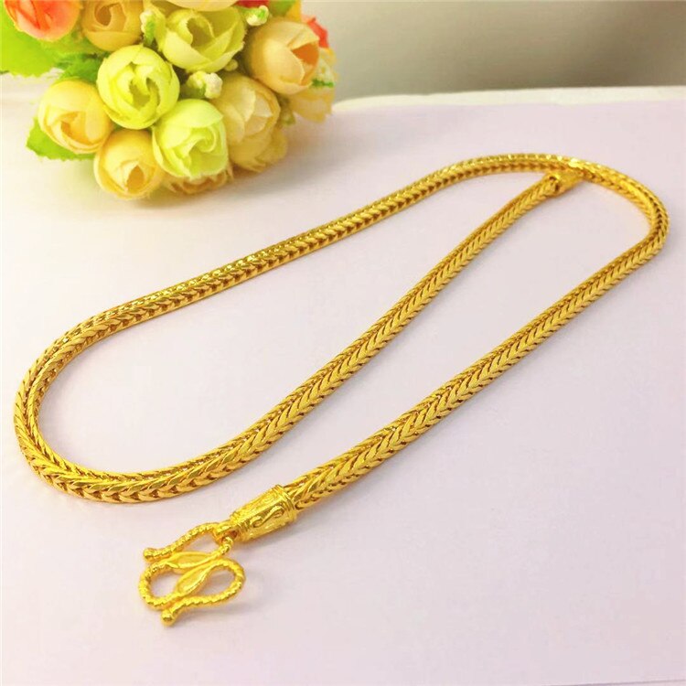 Collana di lusso placcata in oro 24 carati per uomo padre fratello fidanzato serpente catena collane matrimonio compleanno regalo squisito gioielli