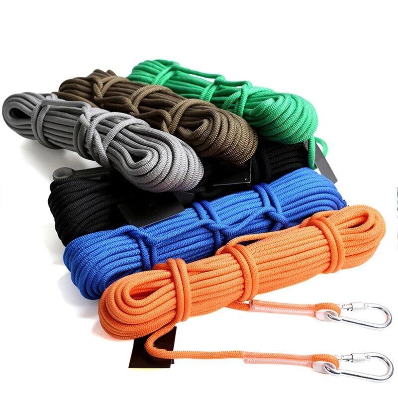 20m Outdoor Klettern Seil 12mm Hohe Festigkeit Klettern Sicherheit Seil Camping Wandern Notfall Überleben Kit