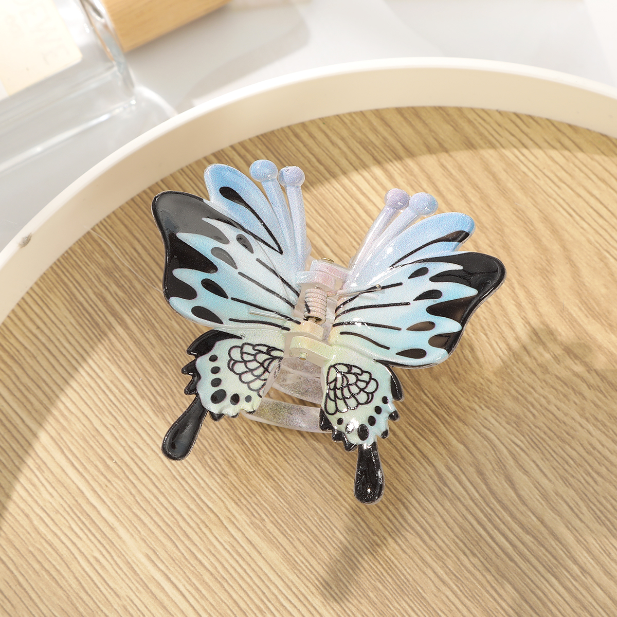 Nueva pinza para el pelo de mariposa de Hada, Clip de cangrejo de Color caramelo, Clip de tiburón de princesa dulce de verano para mujer y niña, horquilla, accesorios para el cabello: Verde militar
