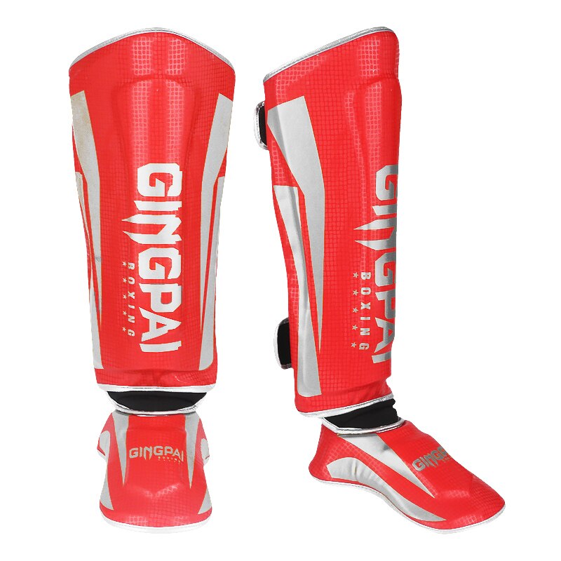 Vuxen muay thai boxning benskydd vristen mma kickboxning fotledsskydd kampsport kickboxning legging taekwondo utrustning
