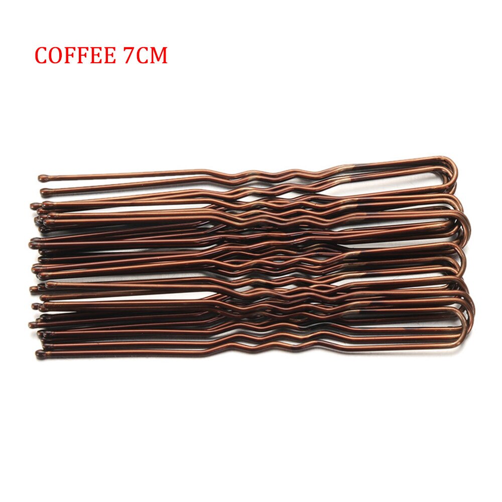 Horquilla en forma de U para el cabello para mujer, horquillas de Metal, pasadores de estilo nupcial, accesorios para el cabello, 5/7CM, 20 Uds.: 7cm coffee