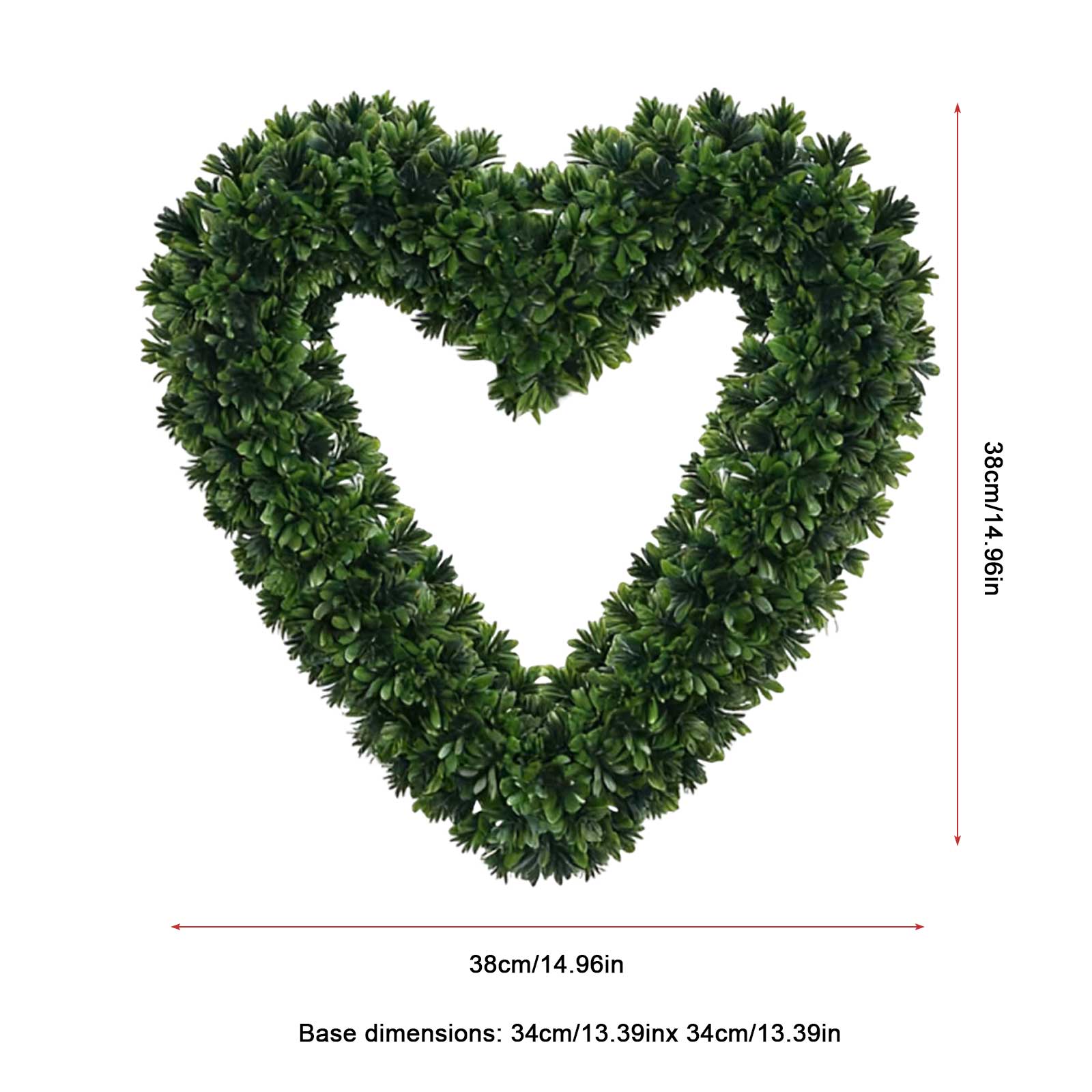 Herz-Liebesgirlande Wandbehang Schild Künstliches Grün Gartendekoration für Haus Zauberstab Fenster Landhaus Hängedekoration