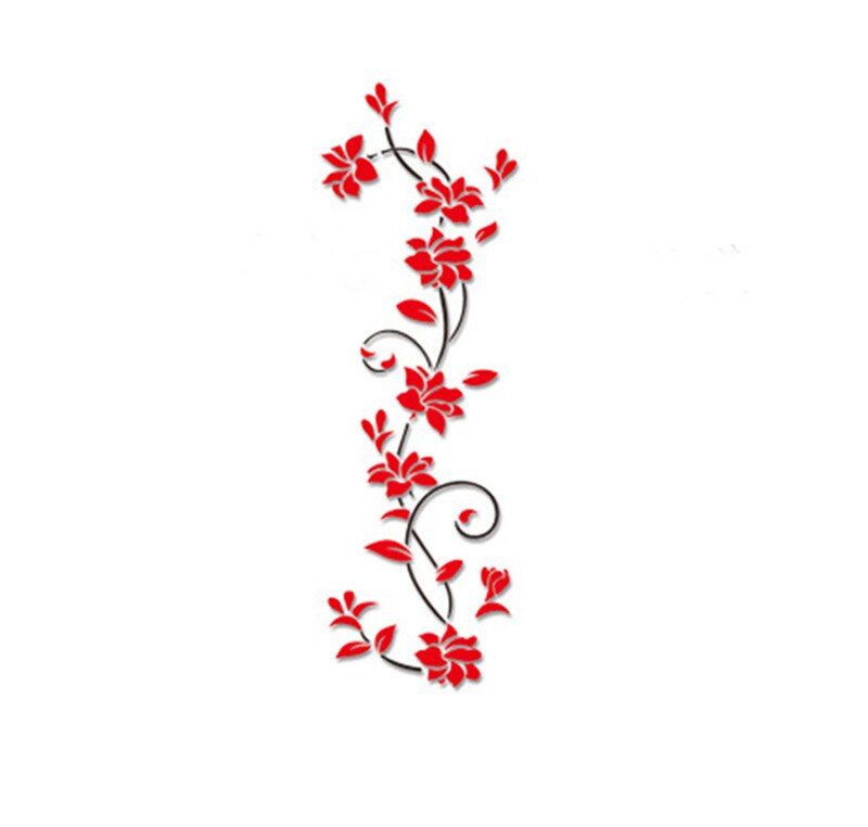 DIY 3D Acrylic Crystal Wall Stickers Living Room Bedroom Stickers TV Background Home Decoration Stickers: 1PC Red 