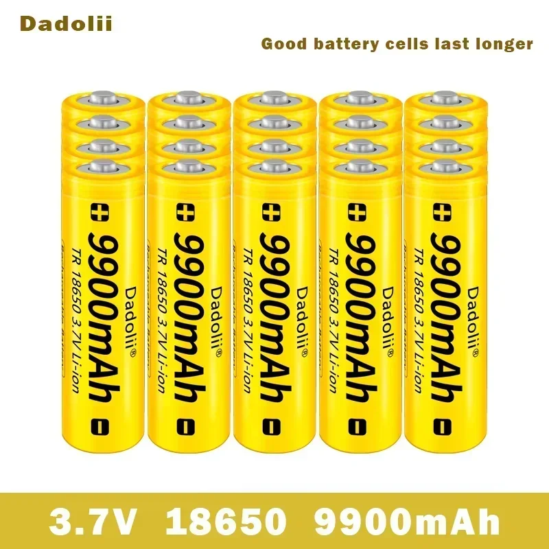 1-40pcs/Lot 18650 battery 3.7V 9900mAh rechargeable liion battery for Led flashlight Torch batery litio battery: Brown