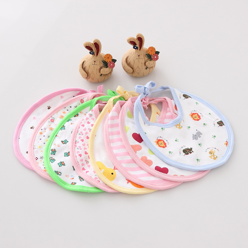 6 teil/los 0-1 jahre baby Heiße Neue 100% baumwolle weiche unisex solide komfortable cartoon-muster lätzchen zufällig