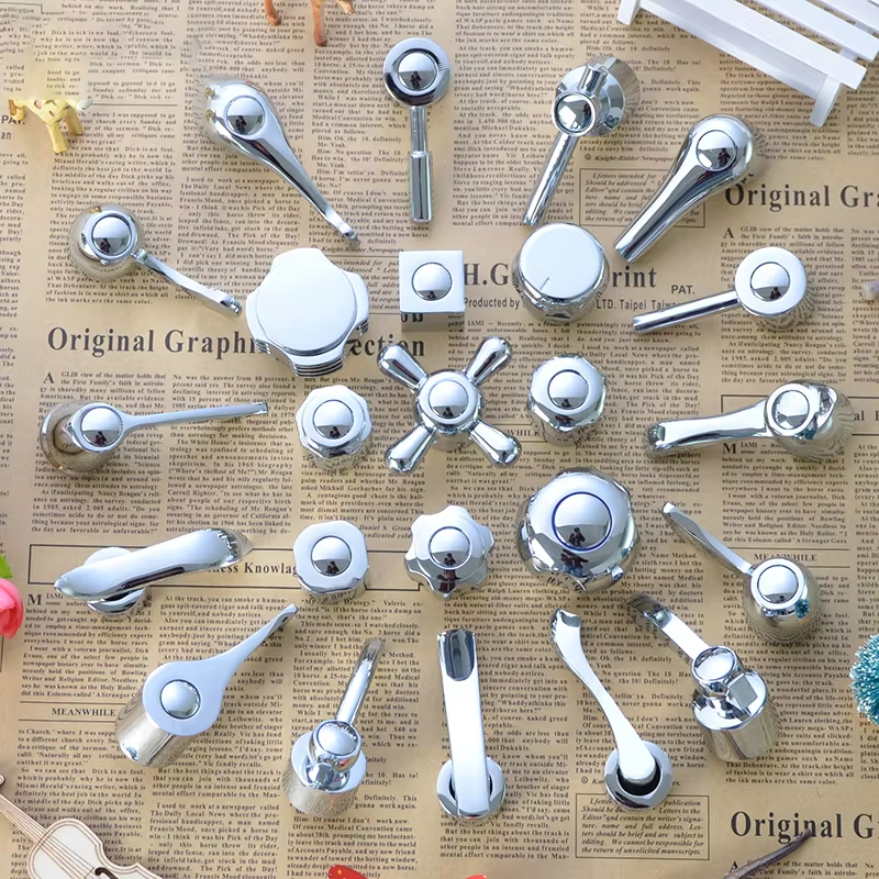 Cold Faucet Switch Handle Kitchen Bathroom Accessories Chrome Plated Shower Basin Handwheel Mixer Tap Spool Repair Parts