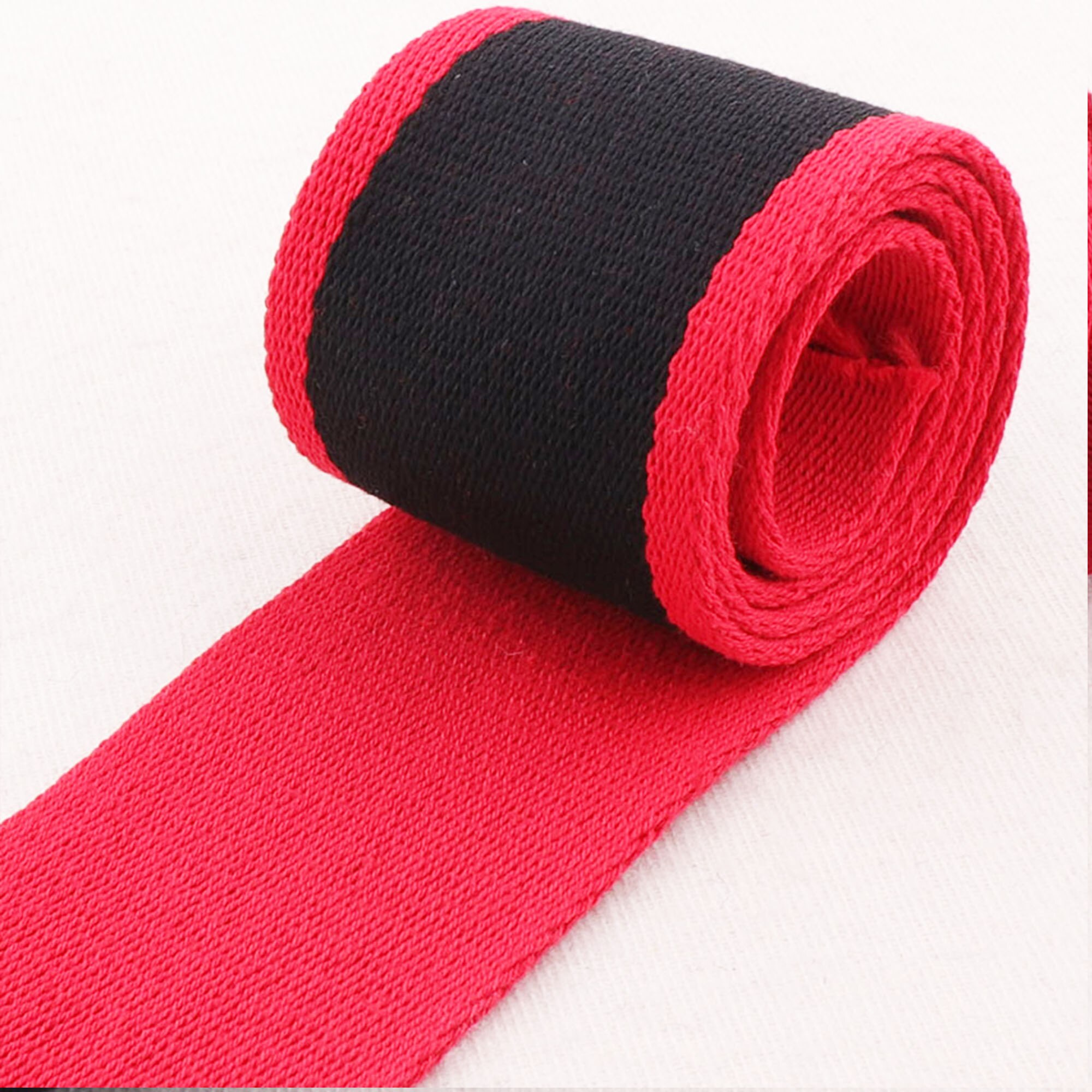38mm/50mm Black Red Striped Webbing Red Edge Back Cotton Heavy Weight Purse Straps Totes Belts Tape Bag Handle1.5"-2"