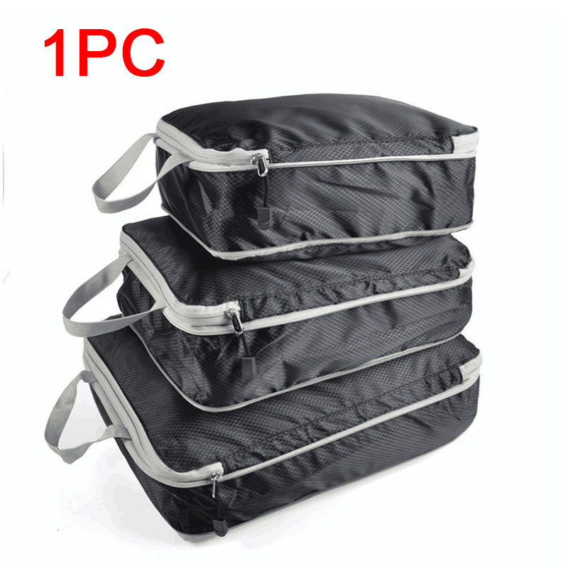 Reisopbergtas samendrukbare verpakking kubus opvouwbare waterdichte koffer nylon draagbare tas bagagerek: M / Black