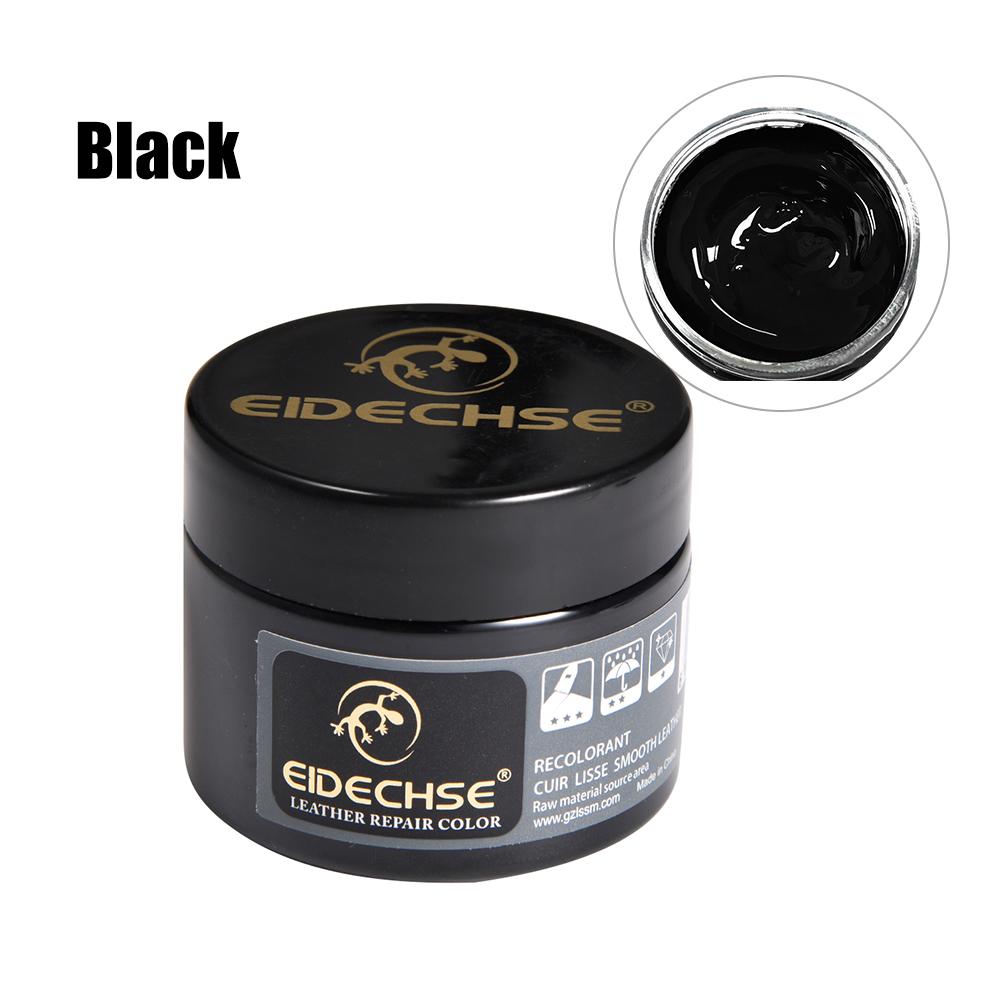 Crema de reparación de cuero para el cuidado del coche, Kit de reparación de vinilo para asiento de coche, sofá, abrigos, agujeros, grietas, rayaduras, reparación de cuero, cuidado de la pintura: Black