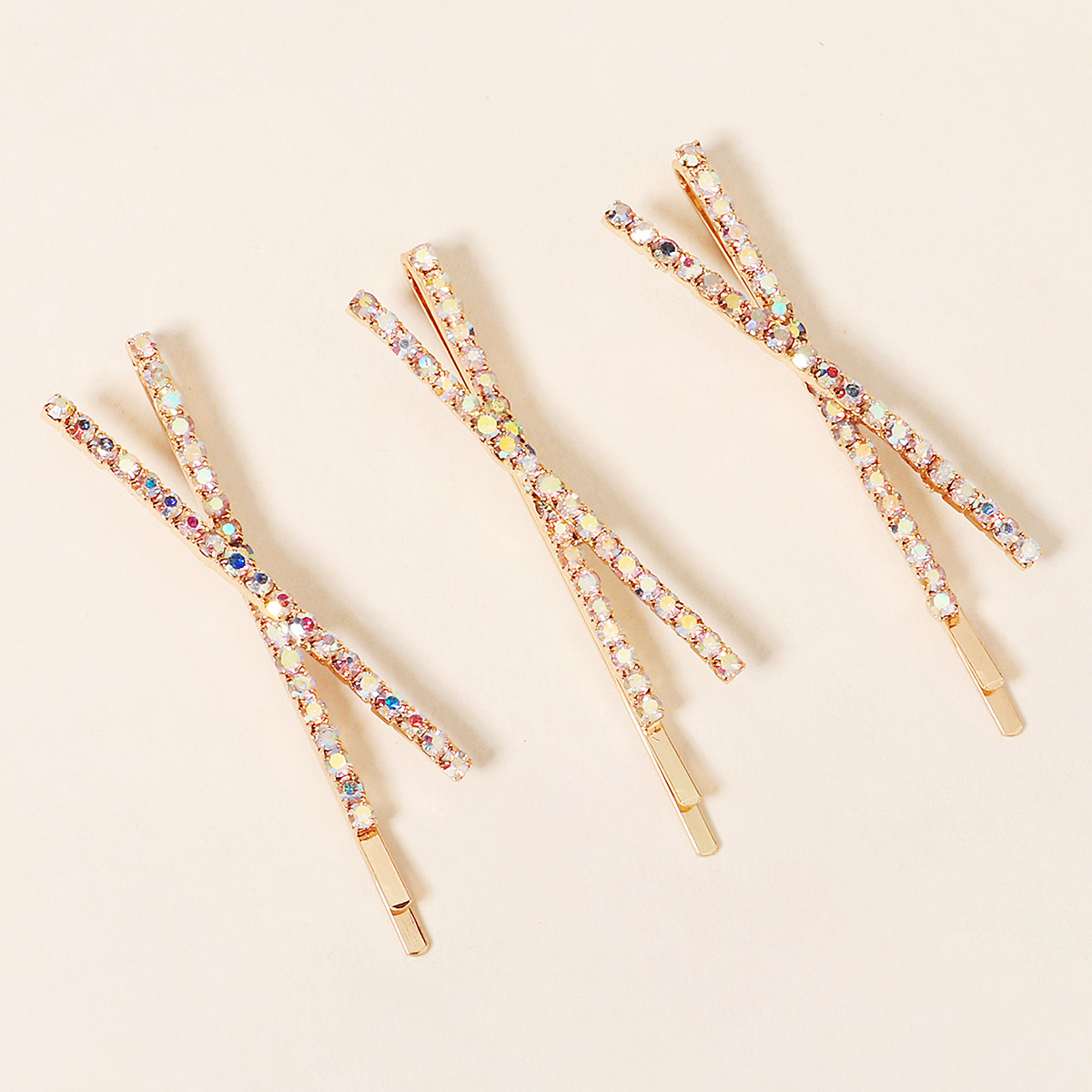 Bridal Barrettes Clear Crystal Women Hair Ornaments Hair Pins Women Hair Clips Bridal Hair Jewelry Accessories