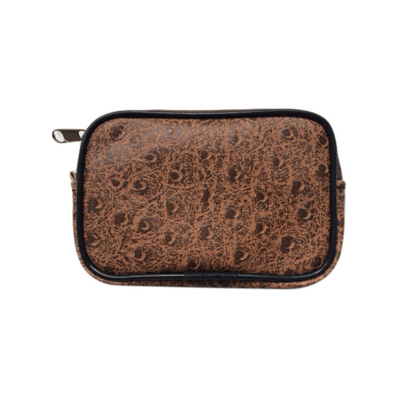 Mini Zachte Mannen Vrouwen Card Coin Sleutelhouder Zip Portemonnee Pouch Wallet Pouch Bag Purse: dark brown