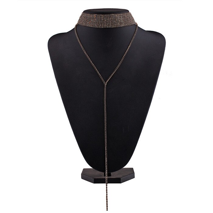 Rhinestone Gold Verzilverd Supernatural Luxe Crystal Sieraden Accessoires Dikke Verklaring Chocker Kettingen Collier