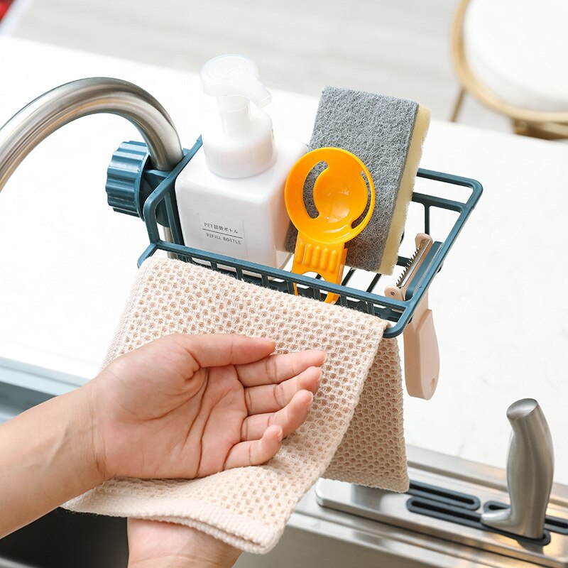 Kitchen Sink Faucet Sponge Soap Cloth Drain Pipe Rack Storage Box Storage Rack Shelf Faucet Rack Bathroom Storage Freeship