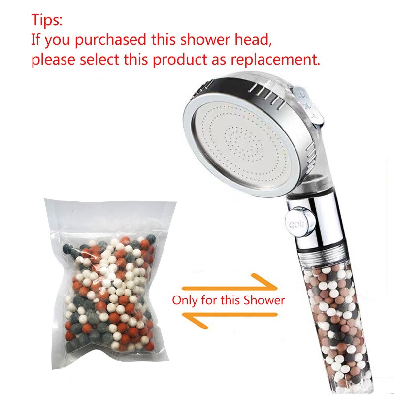 High Pressure Shower Head 3 Modes Adjustable SPA Replaceable Filter Shower Water Saving with Switch Button Shower