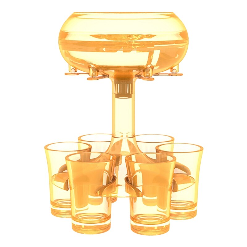 6 Borrelglas Transparante Dispenser Houder Voor Vullen Vloeistoffen, Bier, Cocktail, Party Bar Drinken Gereedschap: gold