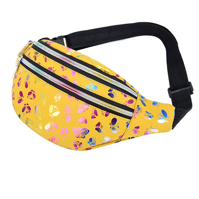 Doppelter reißverschluss-bauchtasche, farbenfrohe damen-handytasche, multifunktionale wasserabweisende umhängetasche
