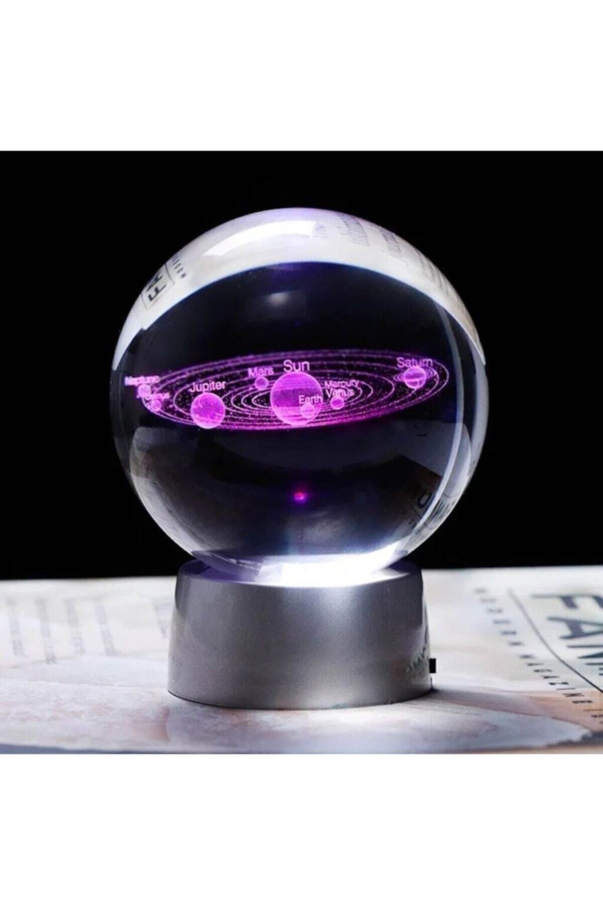 Solar System Lighted Glass Globe Small Size Snow Globe Souvenirs Home Office Decoration Decorative Lighted Balls