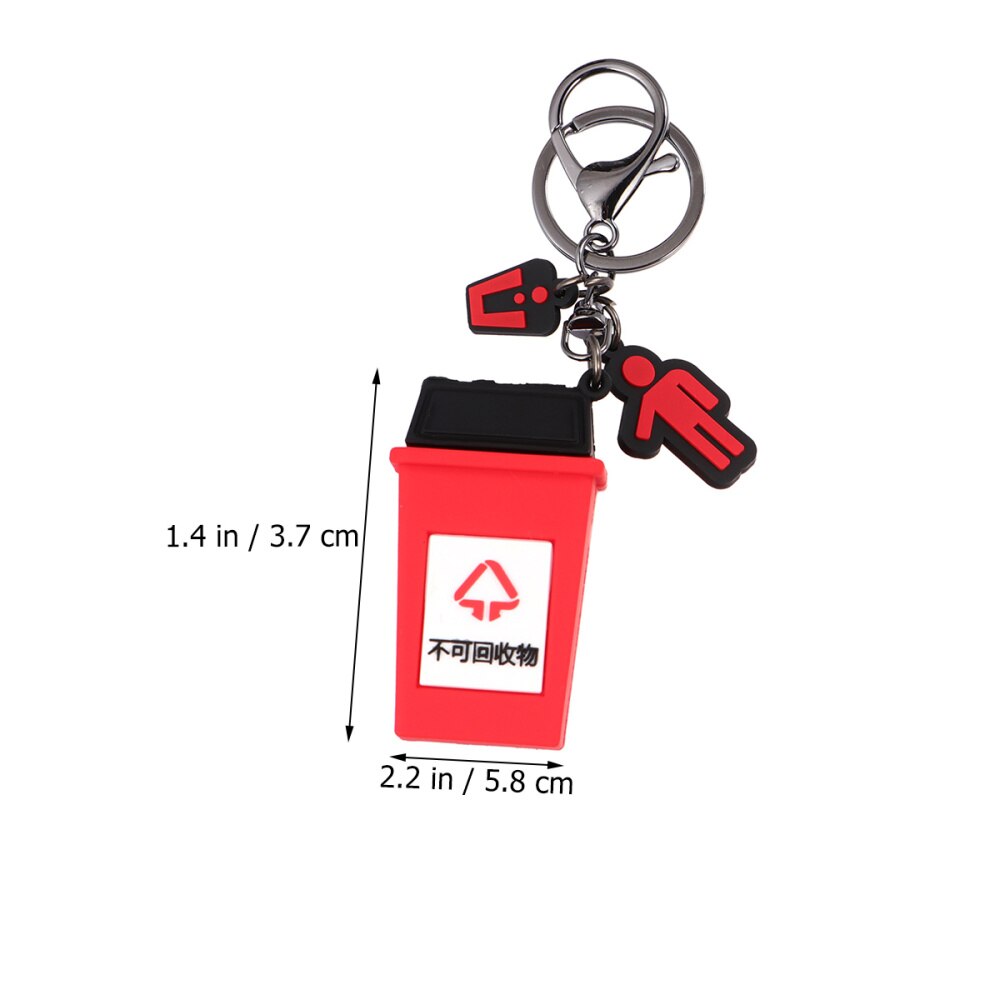 Classification Trash Bin Keychain Key Ring Stylish Key Hanging Decoration Key Holder Small for Men (Blue)