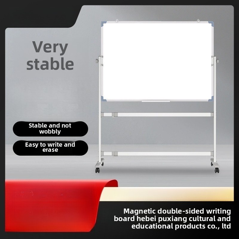 Justerbar whiteboard skrivebrettbrakett mobil slettbar tavle husholdningsvertikal dobbeltsidig magnetisk skrivebrett