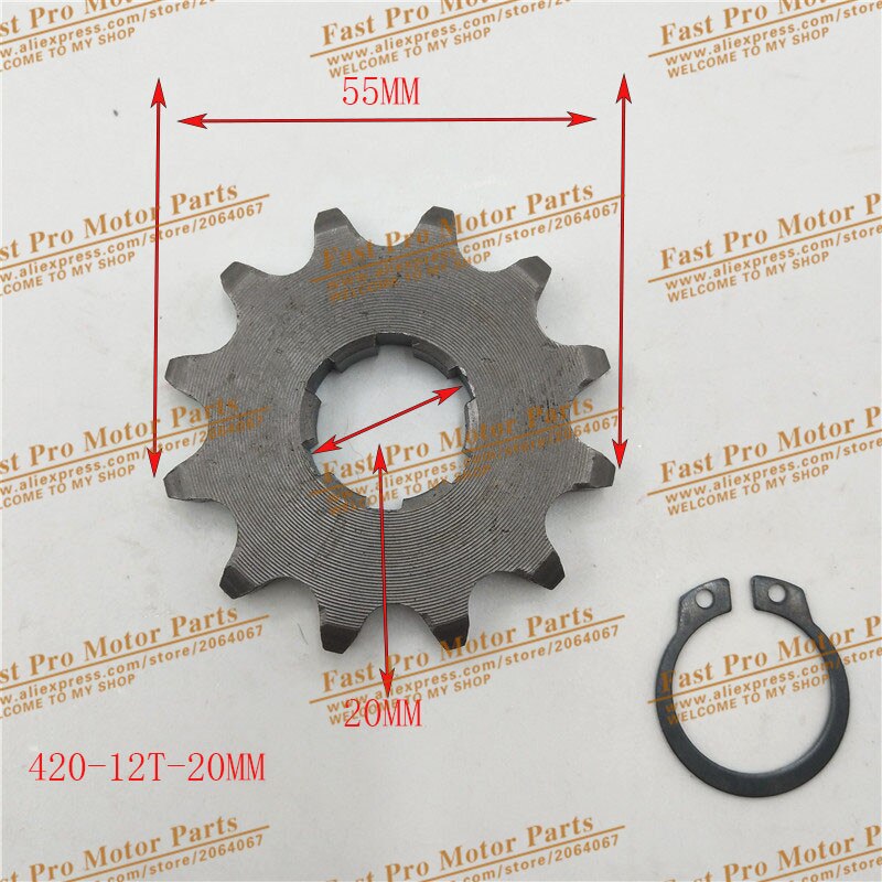 Front Engine 420# 17mm 20mm 10T 11T 12T 13T 14T 15T 16T 17T 18T 19T Teeth Chain Sprocket With Retainer Plate Locker: 420-12T-20MM