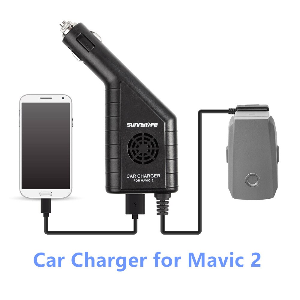 2 in 1 Auto-oplader met Usb-poort Batterij Opladen voor Telefoon Tablet voor DJI Mavic 2 Pro/Zoom remote Controller Accessoires