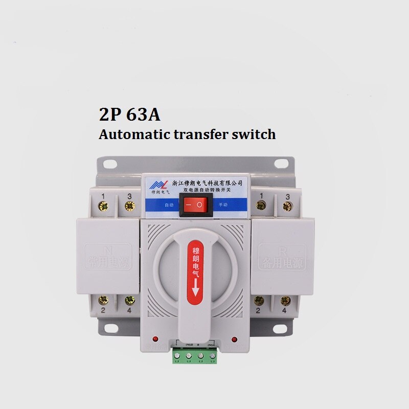 2p 63a 230v mcb type dobbelt effekt automatisk overførsel switch ats