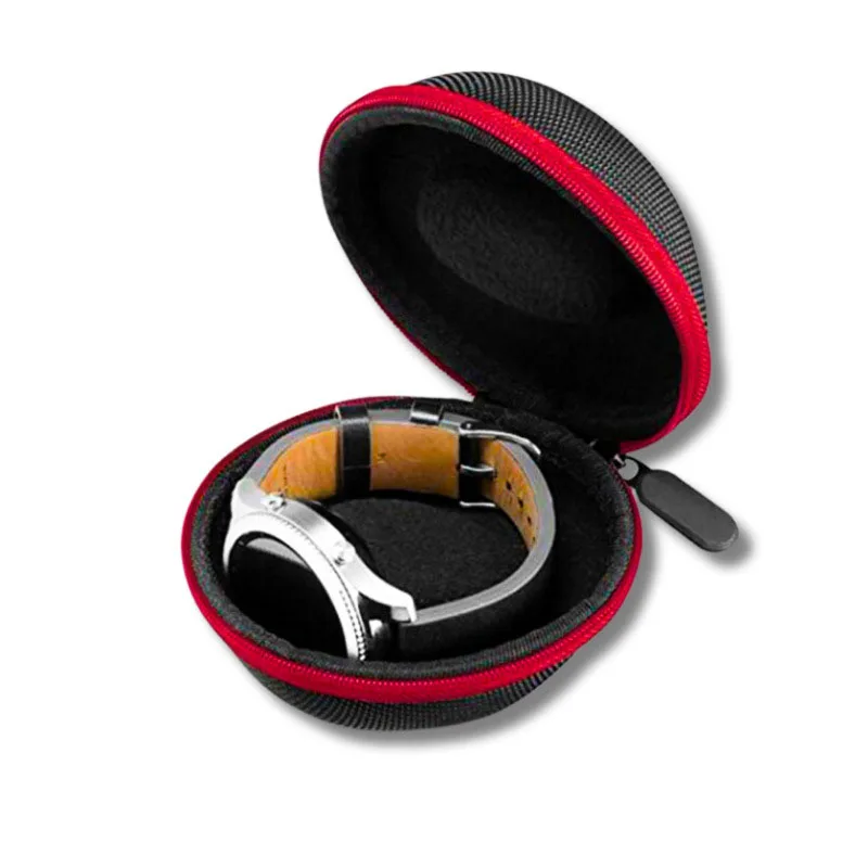 Custodia da viaggio portatile in EVA per orologio singolo, scatola portaoggetti per orologio, supporto per orologio impermeabile per smartwatch, contenitore con cerniera: arancia