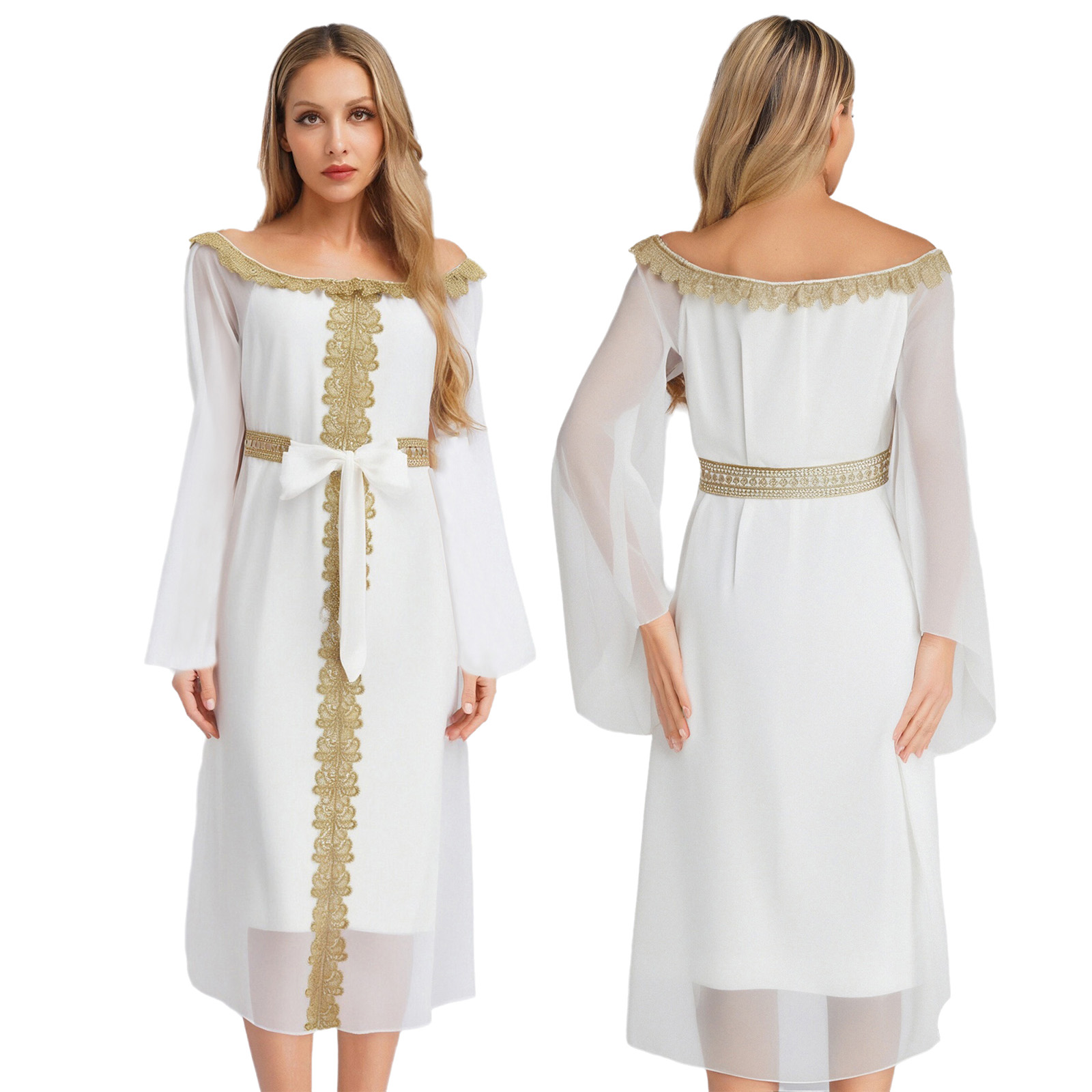 Mulheres kebaya kaftan robe abaya vestidos islâmicos dubai marroquino dubai turquia islam kaftan robe fantasia cosplay vestidos trajes: S / Azul