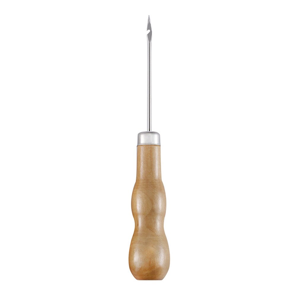 Poinçon de couture pour poignée en bois, outil de bricolage, aiguille de couture, cône, pochoirs de réparation de chaussures en toile, poinçon de cuir pour cordonnier, 3 pièces