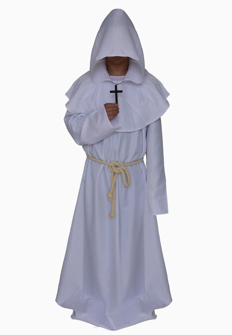 Monnik Hooded Gewaden Mantel Cape Friar Middeleeuwse Renaissance Priest Mannen Gewaad Kleding Halloween Comic Con Party Cosplay Kostuum