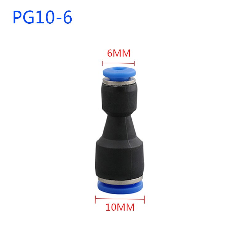 1PCS Pneumatic Fittings PU/PG 4mm 6mm 8mm Straight Push in Fitting Air Quick Connector Plug Socket Air Water Hose Tube Fittings: PG10-6