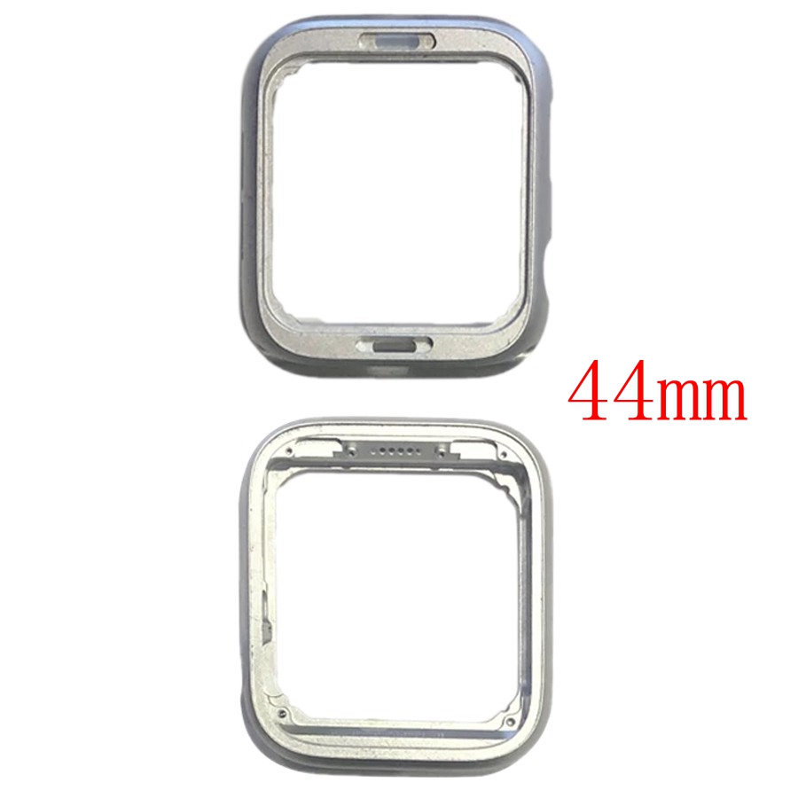 Marco medio de aluminio para Apple Watch Series 4, 5, S4, S5, 40mm, 44mm, reemplazo de chasis medio de placa LCD: S4 S5 44mm Silver