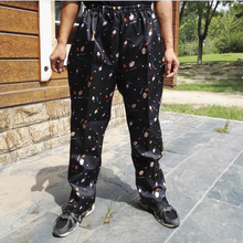 Men Women Baggy Chef Pants Uniform Loose Fit Cargo Pants Restaurant Kitchen Elastic Waistband Work Trousers