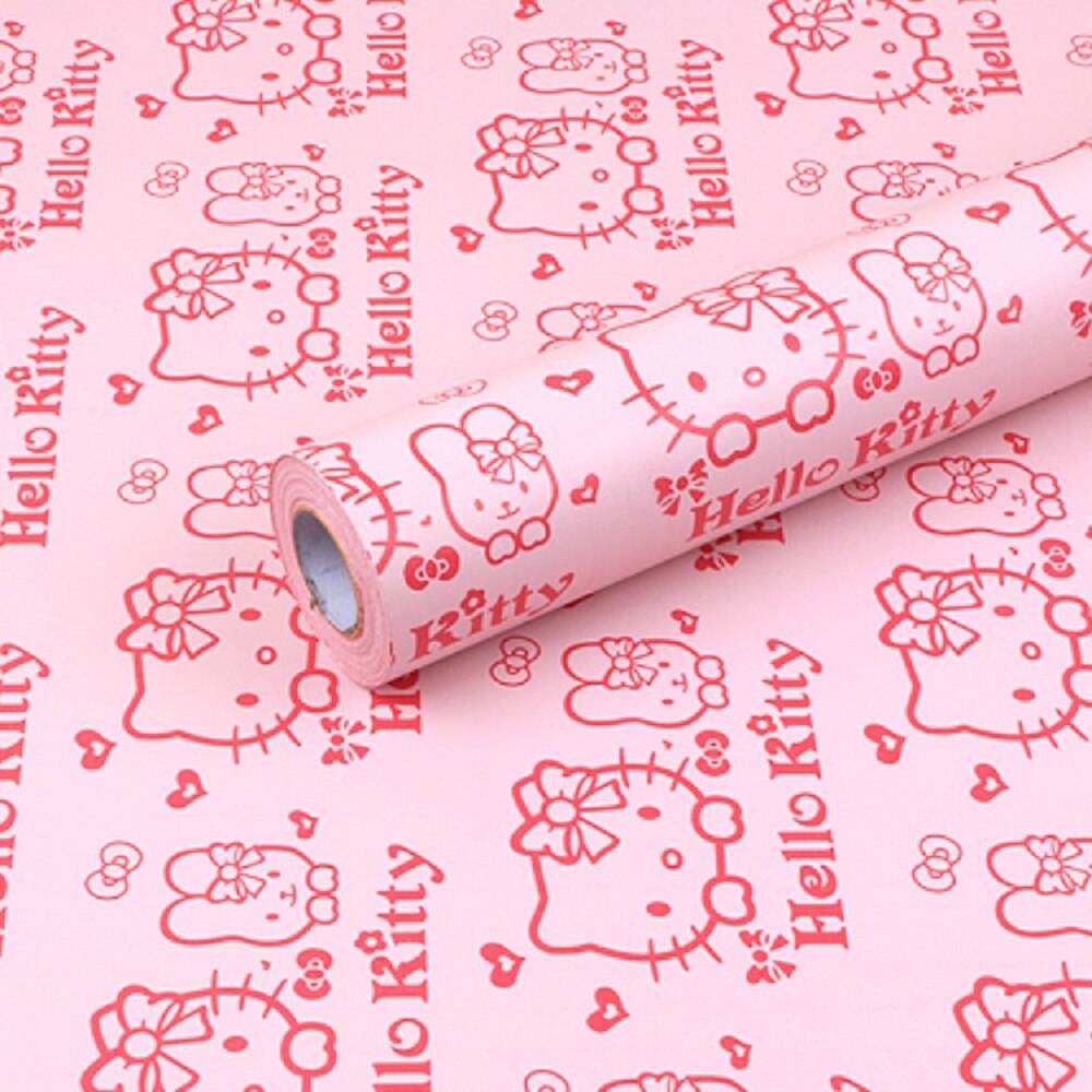 45 CM X 1000 CM HelloKitty Waterdichte PVC zelfklevende behang muurstickers woonkamer TV muur slaapkamer kids creatieve