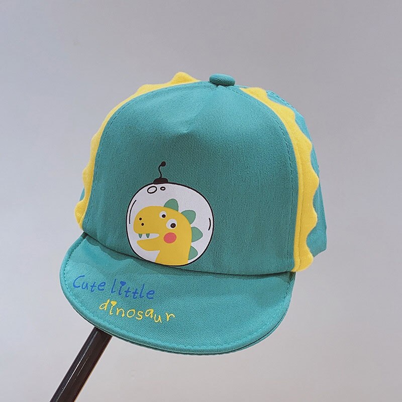Cartoon Dinosaur Baby Baseball Caps Spring Summer Baby Boys Girls Sun Hat Outdoor Adjustable Beach Snapback Kids Cap: green