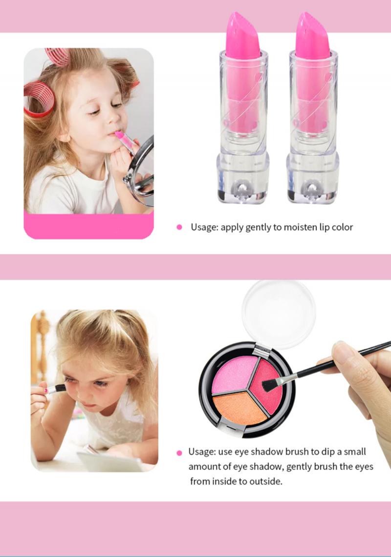 12pcs/set Girls Makeup Set Princess Washable Cosmetics Make Up Set Kids Pretend Game Children Make-up Toy Kids Girls