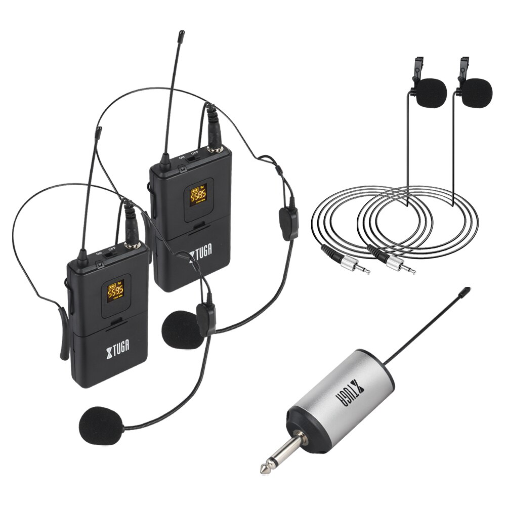 XTUGA UHF Wireless Headset/Lavalier Microphones with 30 Selectable Channels for Public Speaking,Teachers,Stage Performances: UML200