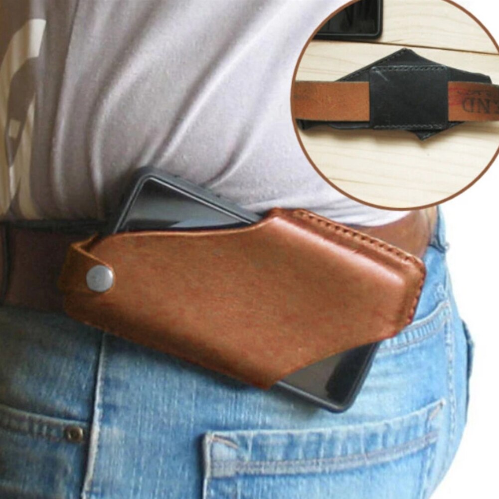 EDC Waist Pack Leather Waist Holster Belt Loop Holder Organizer Waist Pouch Outdoor Waist Pack For Lighter Flashlight Pliers