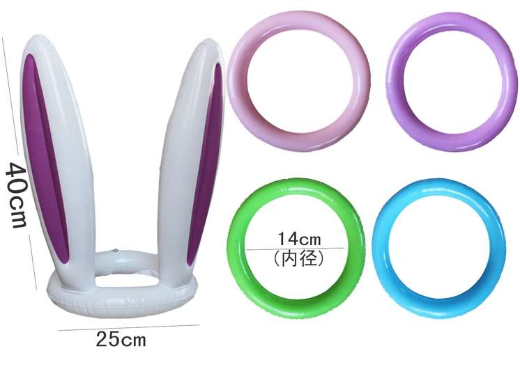 Opblaasbare konijnenringen speelgoed voor kinderen, opblaasbaar konijnenringen speelgoed voor kleuters, buitenspeelgoed, kleurrijk pvc, plastic