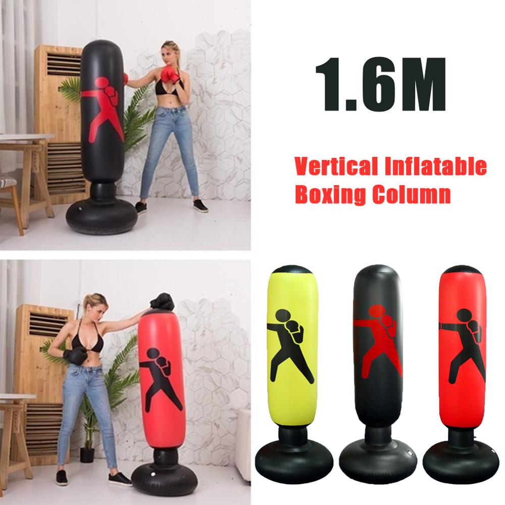 160cm Inflatable Boxing Bag Adult Children Boxing Punch Kicking Sandbag PVC Inflatable Tumbler Gym Kids Boxing Training Target