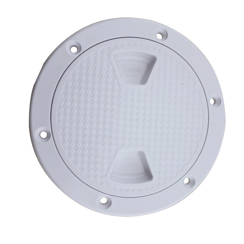 4" 6" 8" ABS Plastic Round Hatch Cover Deck Plate Non Slip Deck Inspection Plate for Marine RV yacht Boat Accessories White